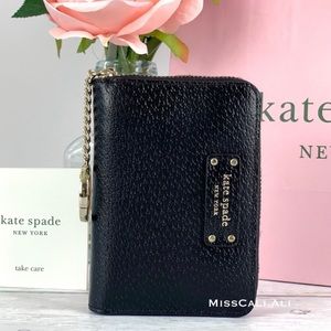 NWT KATE SPADE Black Key Coin Bag Continental Wallet